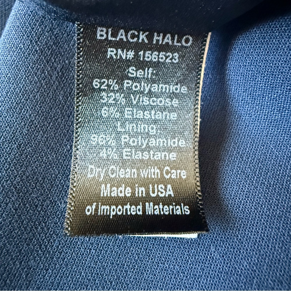 Black Halo Navy Blue Dress EUC Size 6 - Picture 10 of 14
